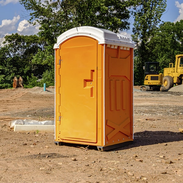 how often are the porta potties cleaned and serviced during a rental period in McCoole